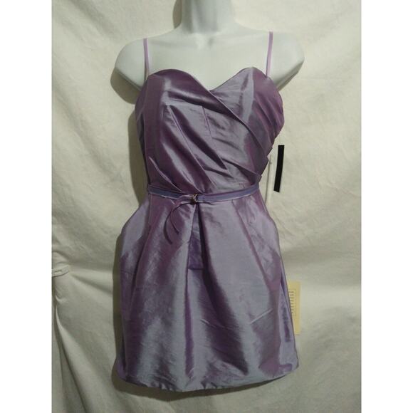 NWT Aqua Size XS Iced Lavender Spaghetti Strap Formal With Pockets And Belt - Picture 1 of 9